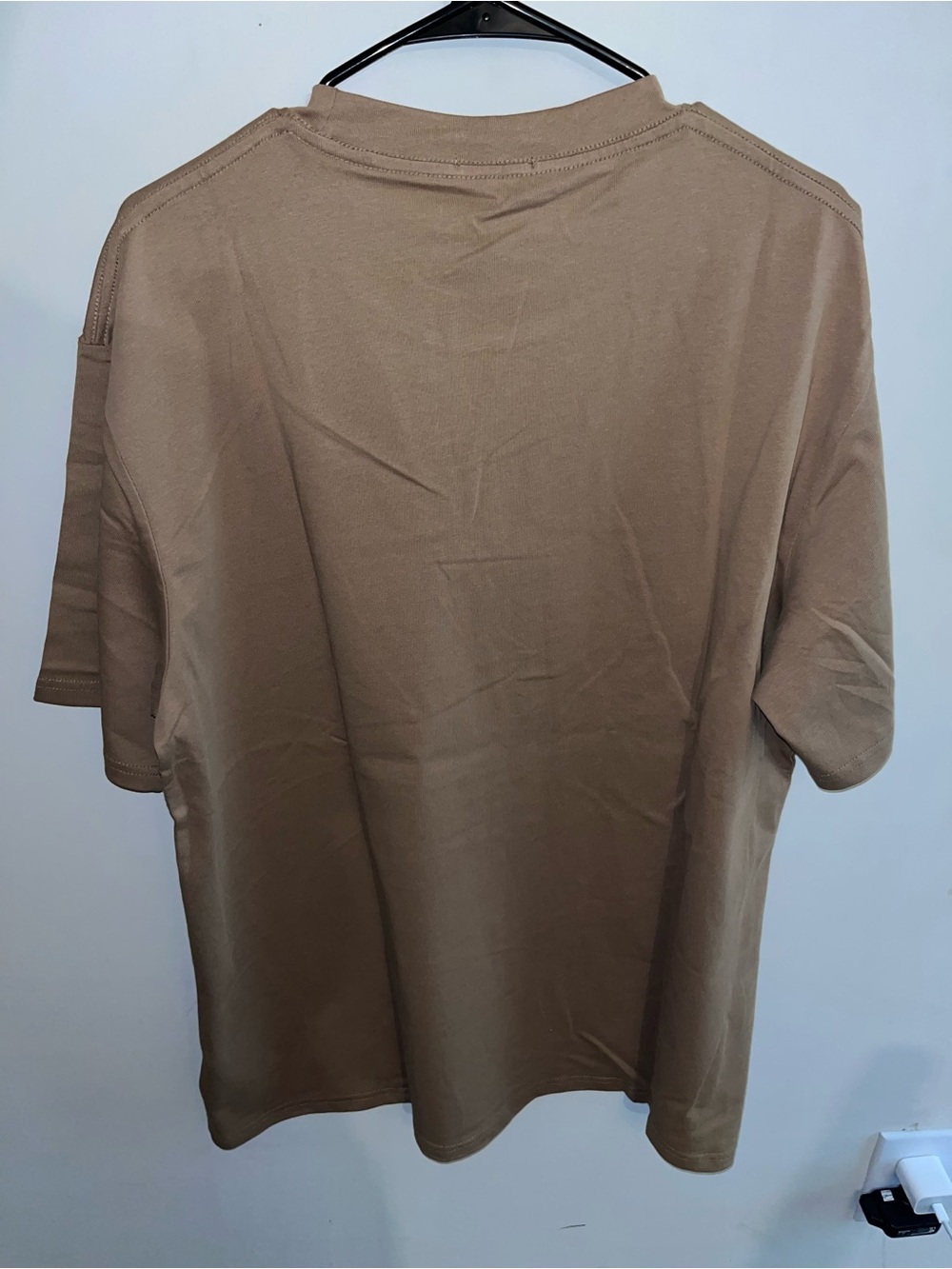Burberry Tan Crewneck Logo T-Shirt with Black Print - Picture 3 of 6